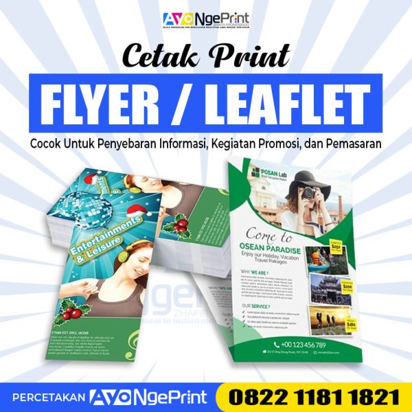 Cetak Print Flyer Leaflet A5 A4 / Brosur Art Paper 1 / 2 Sisi Murah